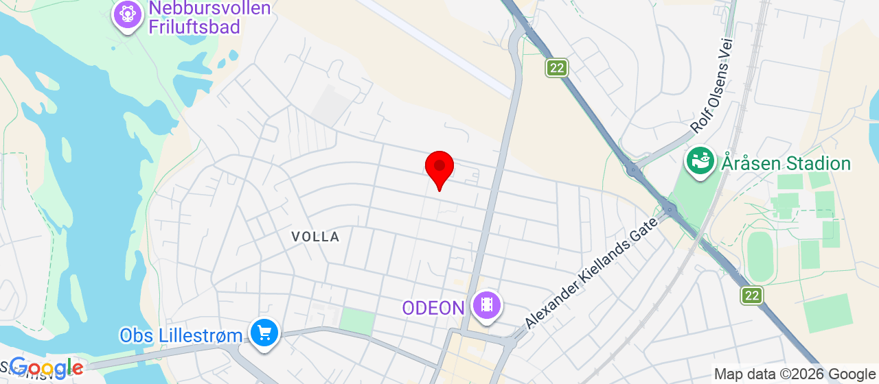 Kart over Odalsgata 29 Lillestrøm