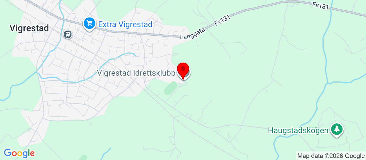 Kart over Haugstadvegen 14 VIGRESTAD