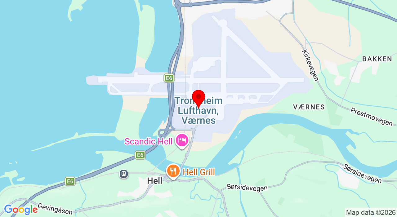 Google Map of https://www.google.com/maps/place/Værnes lufthavn
