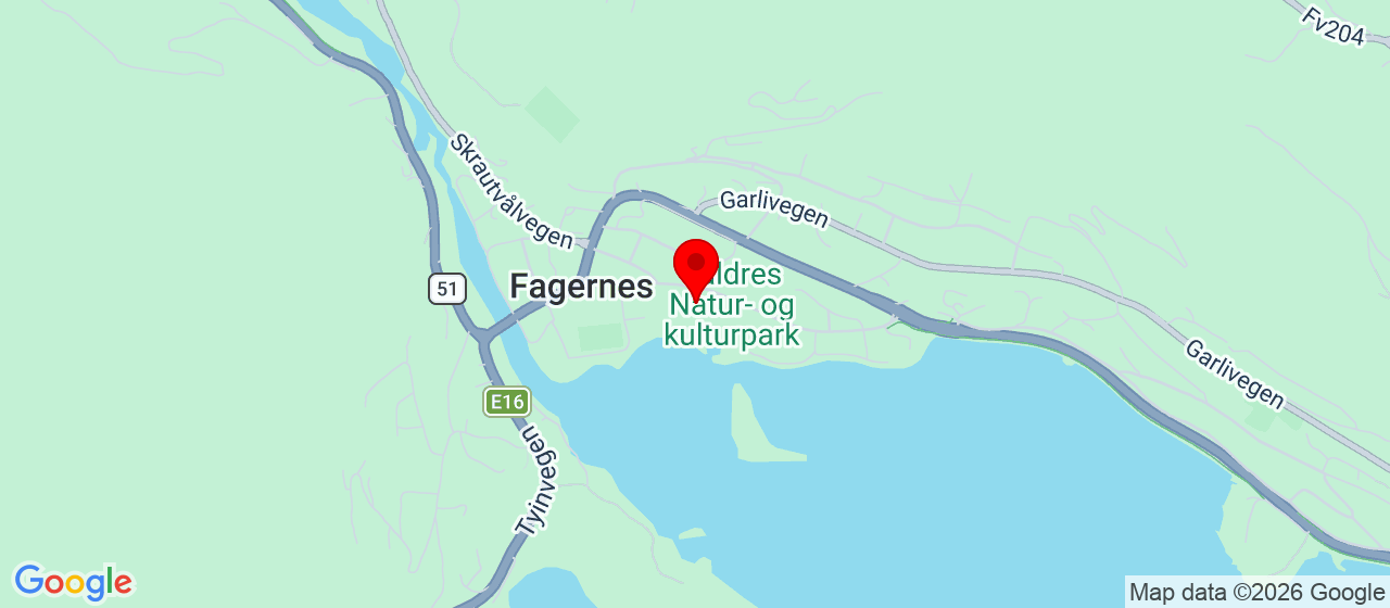 Kart over Jernbanevegen 22 Fagernes