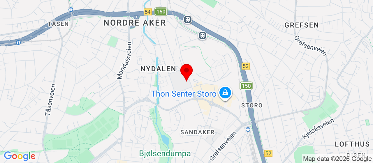 Kart over Athletica Nydalen, Sandakerveien 116 OSLO