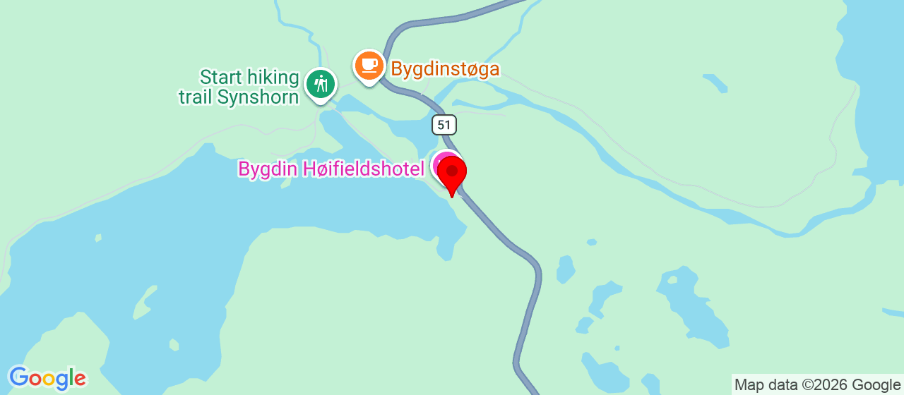 Kart over Bygdin Fjellhotell, Bygdinvegen 6920 Beitostølen