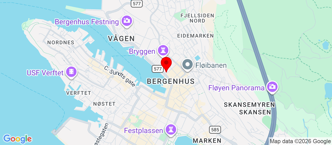 Kart over Lodin Leppsgt 2b Bergen