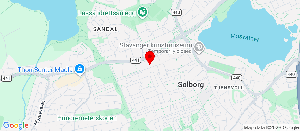 Kart over Stavanger Judoklubb, Ishockeyveien 7 STAVANGER