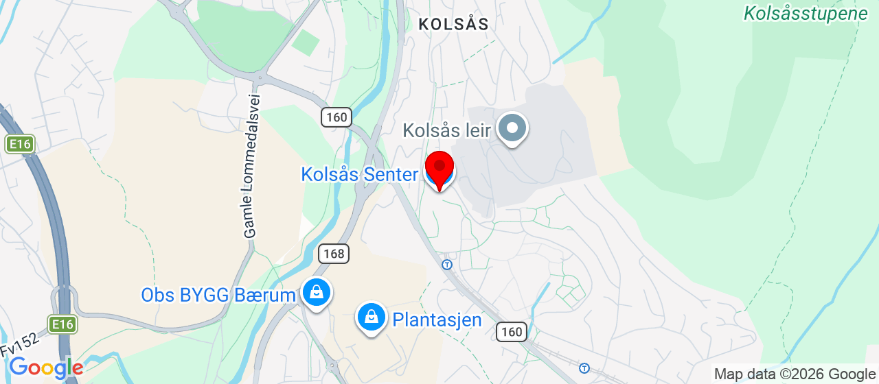 Kart over Skytebanen i kjelleren på Kolsås senter 