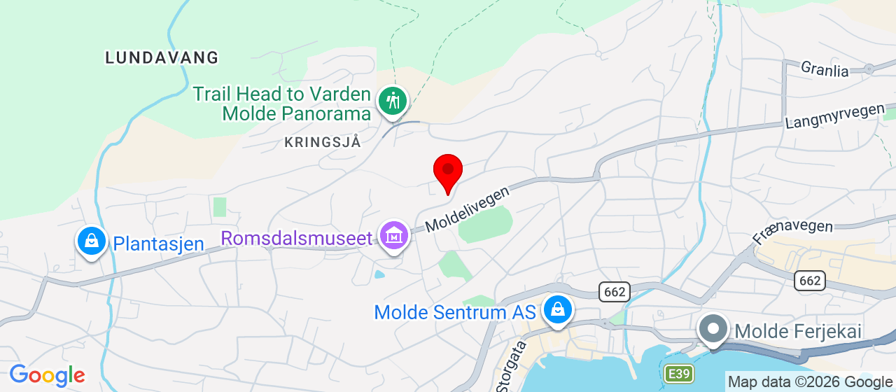 Kart over Aukravegen 34 Molde