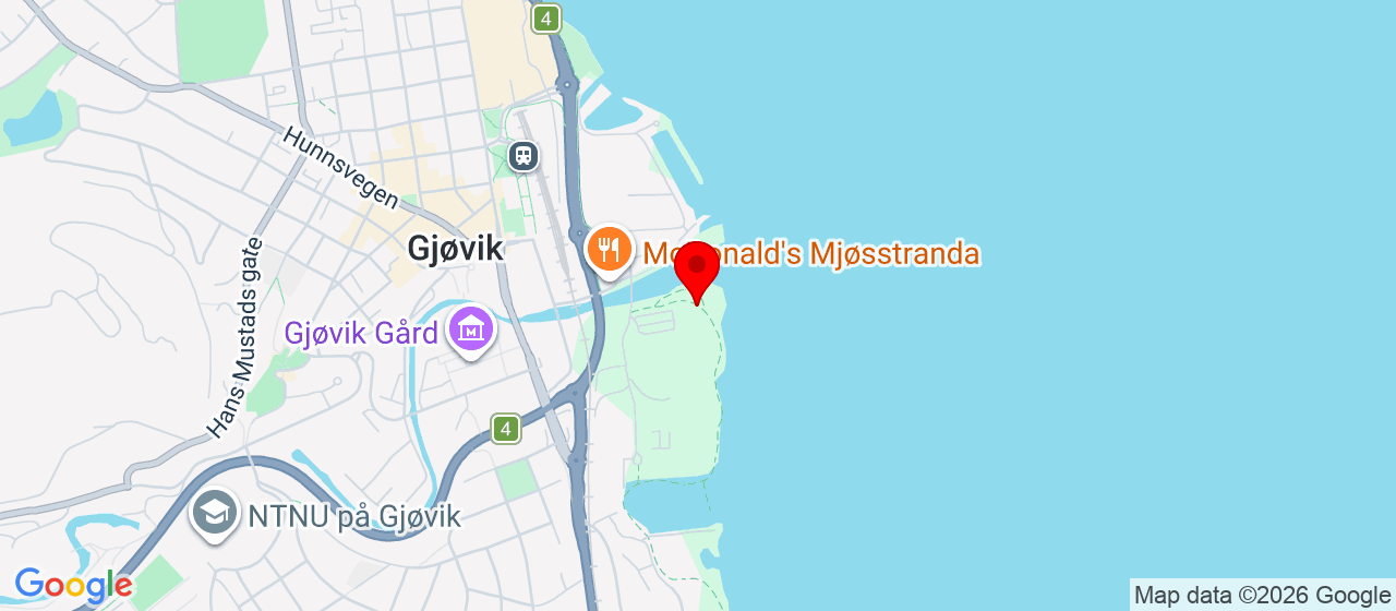 Kart over Mjøspromenaden Gjøvik