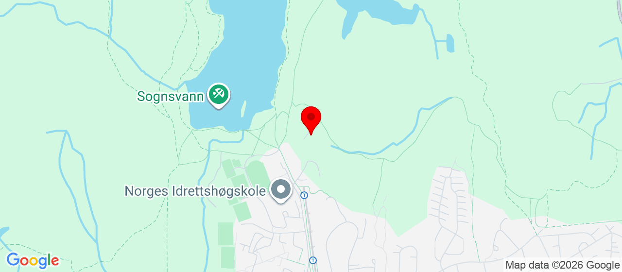 Kart over Sognsvann Utfartsparkering Oslo