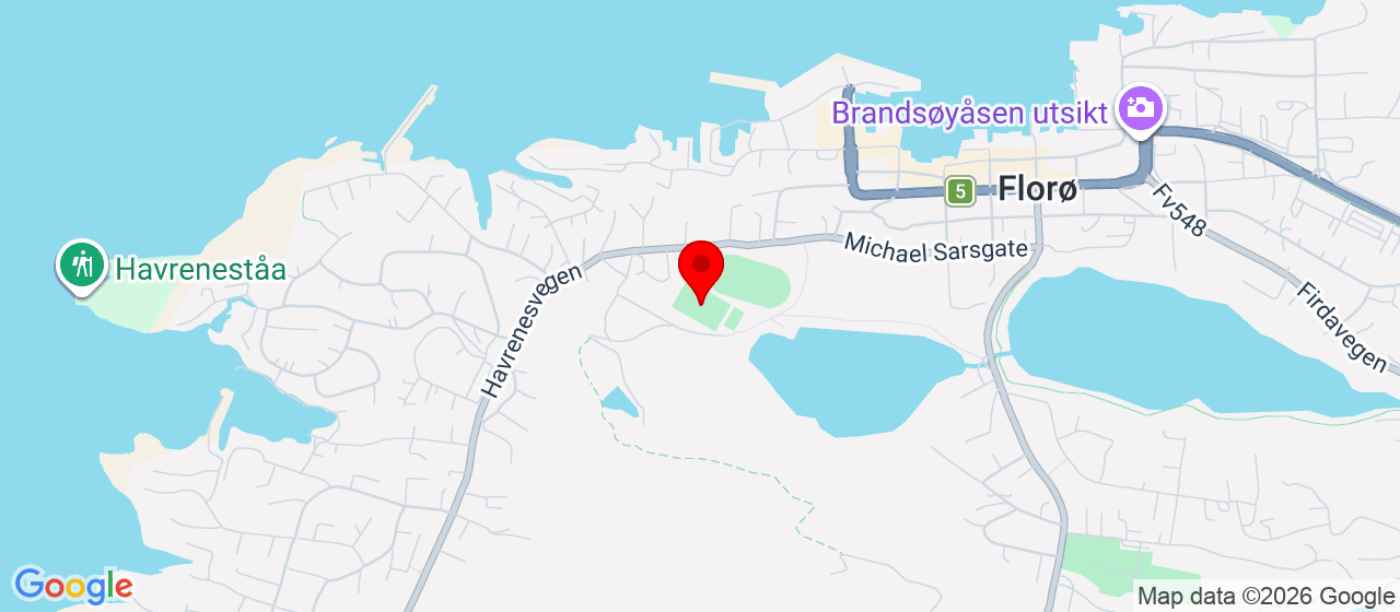 Kart over Florø kunstgras 