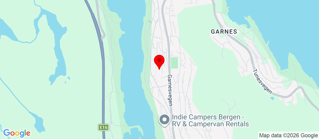 Kart over Garnesvegen 88 Indre Arna