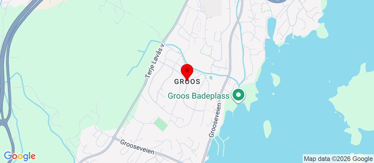 Kart over Groos GRIMSTAD
