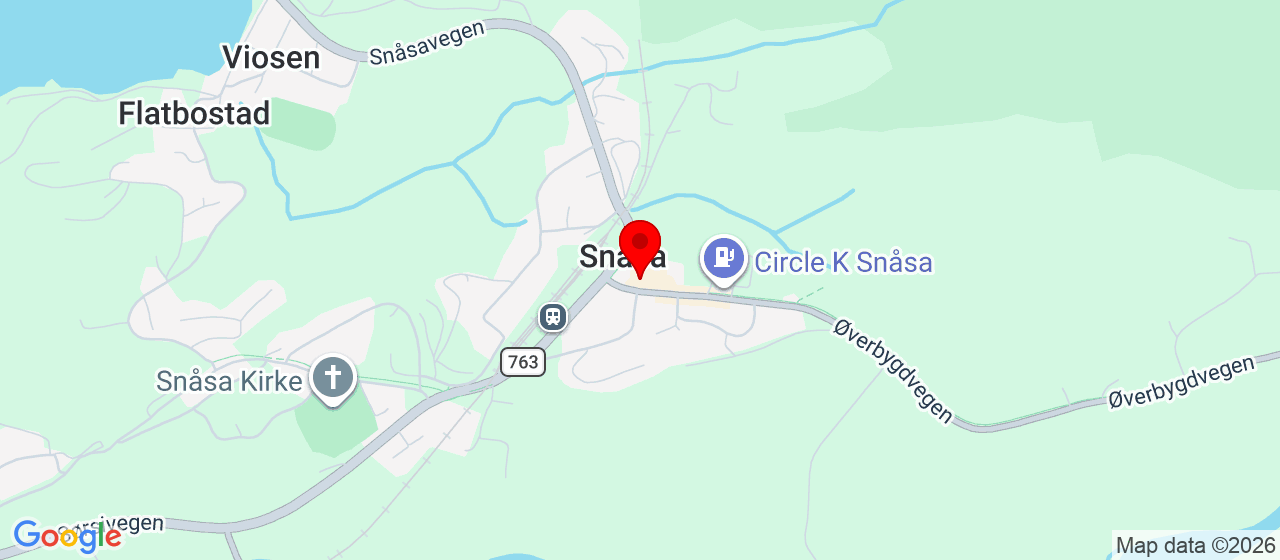 Kart over Kafe Midtpunktet SNÅSA