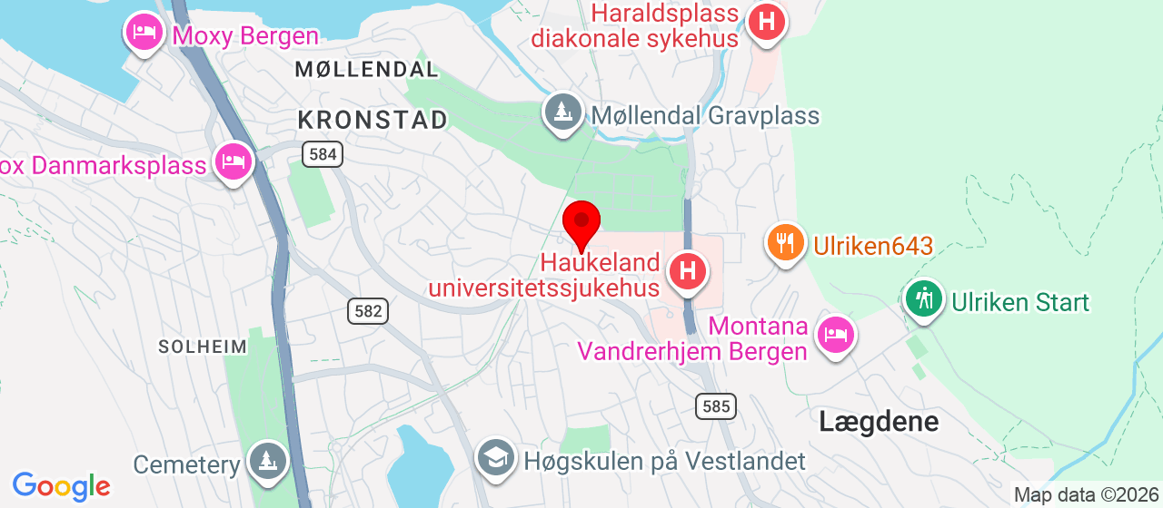 Kart over Jonas Lies vei 65 BERGEN