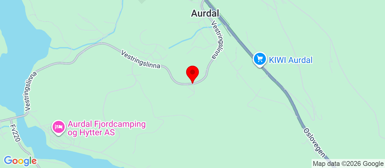 Kart over Vestringslinna 385 Aurdal