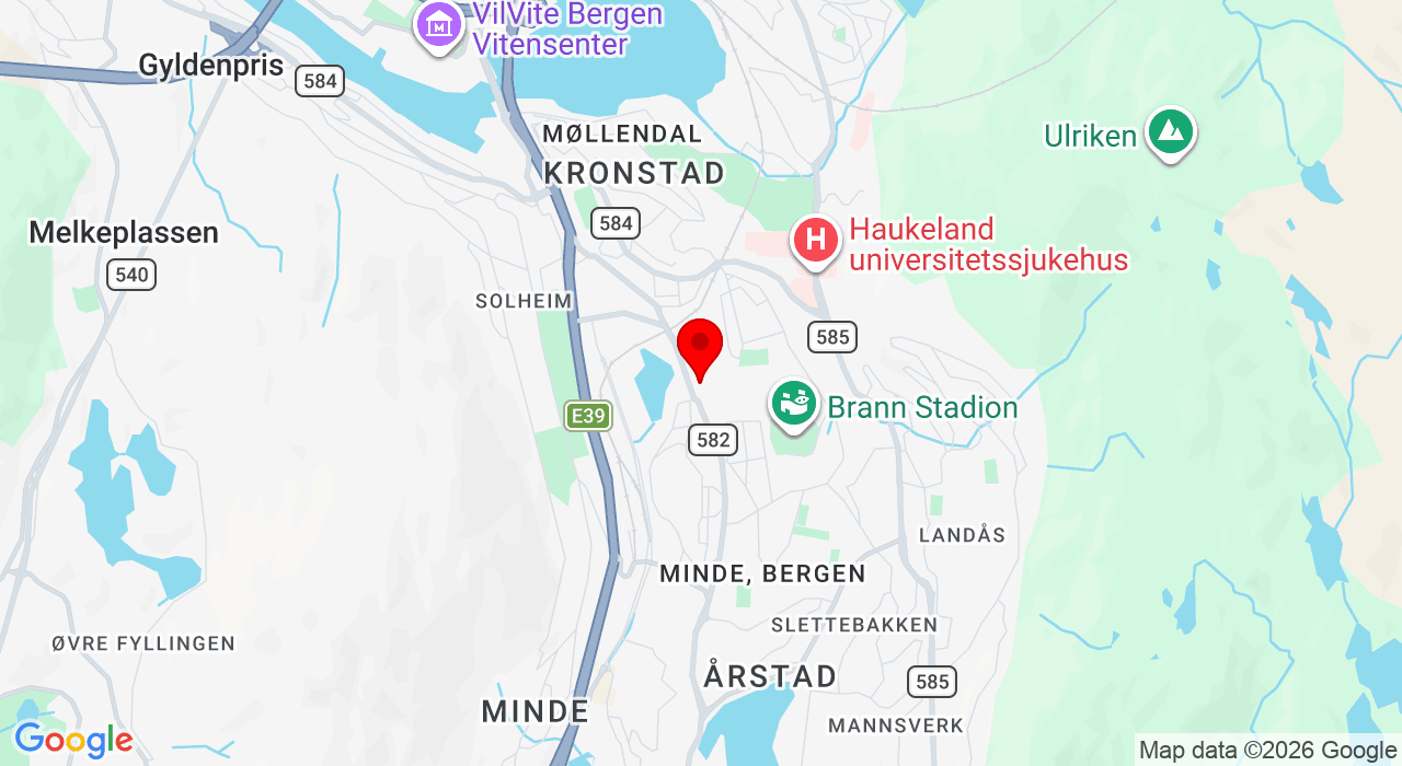 Google Map of https://www.google.com/maps/place/Høyskolen på Vestlandet, Inndalsveien 28,5063+Bergen