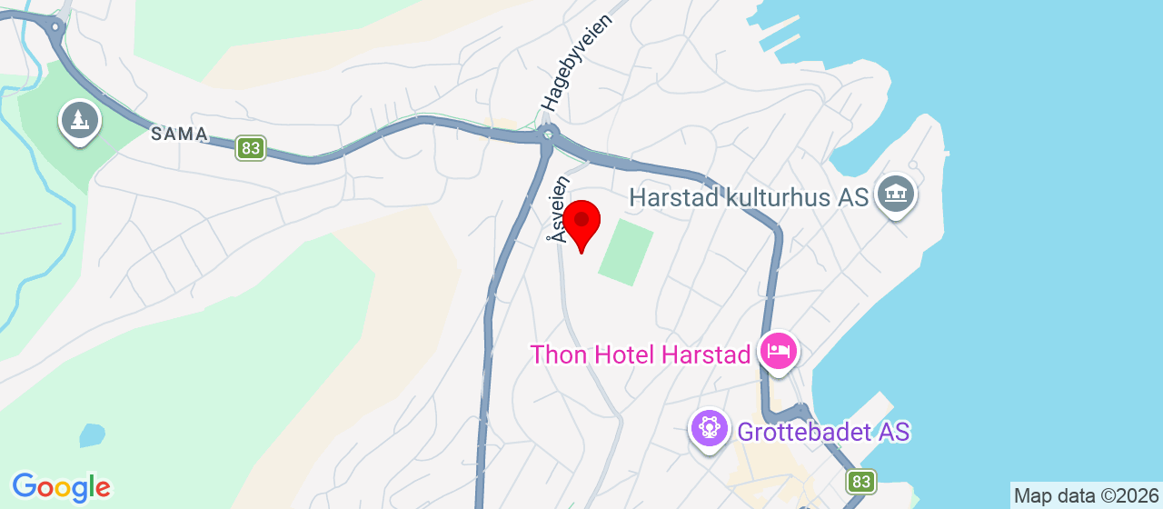 Kart over Harstadhallen Harstad