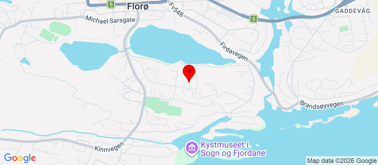 Kart over Florø idrettssenter 