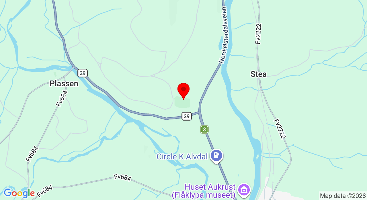 Google Map of https://www.google.com/maps/place/Huseidalen 39,2560+Alvdal