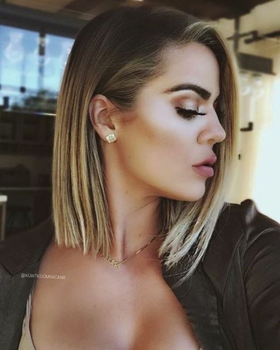 Stunning Khloe Kardashian with bob hairstyle. #khloekardashian #bobhairstyle…