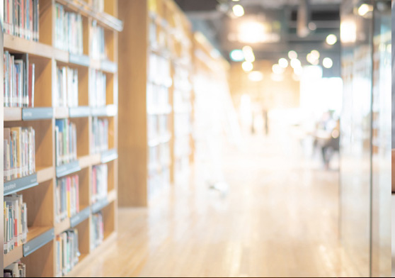 Image of shelves in a library