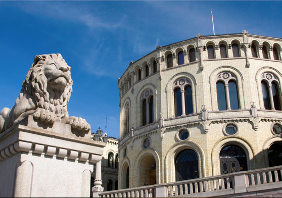 image of a lion statue in front of a building